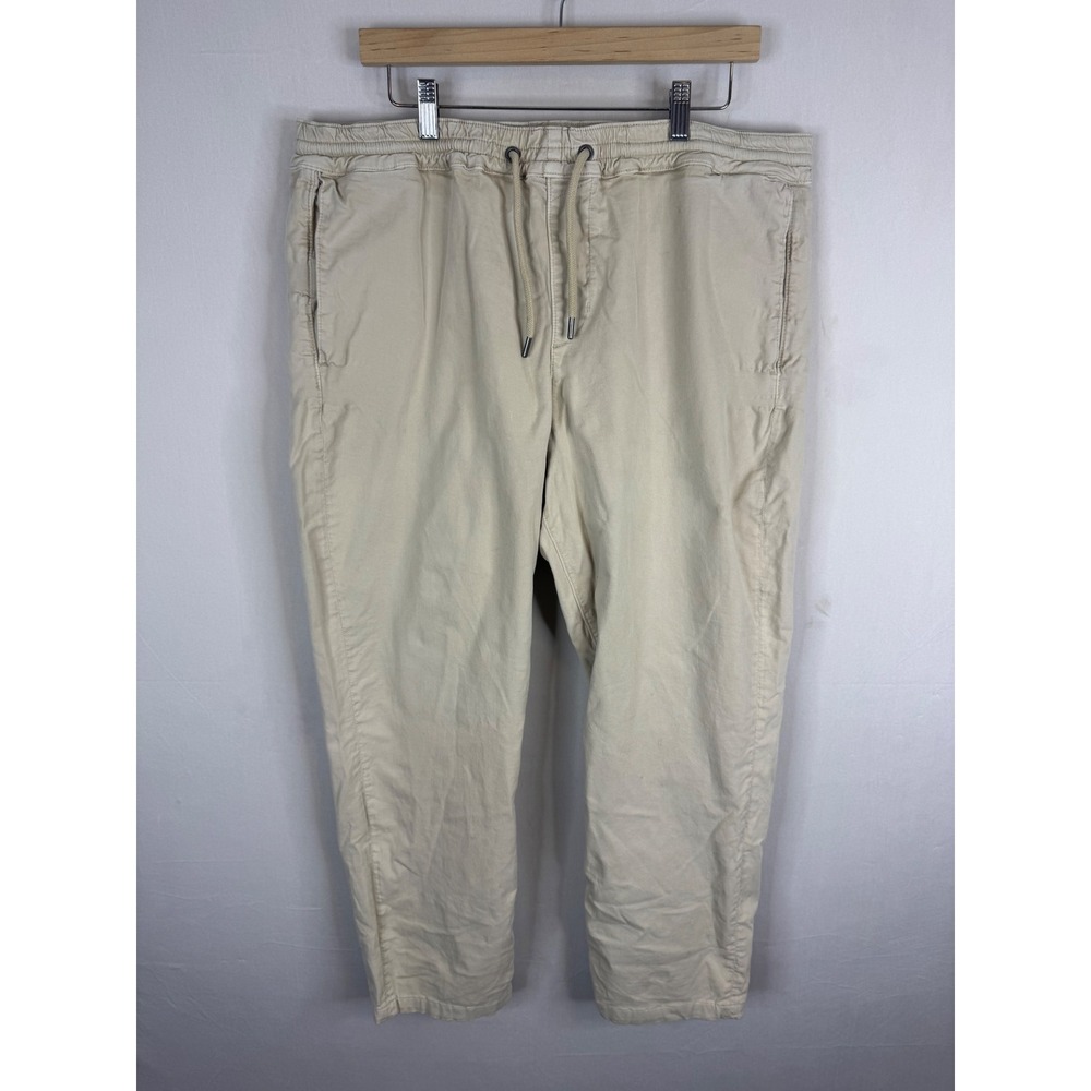 7 For All Mankind Mens XL Khaki Beige Elastic Drawstring Jogger Pants 71802098